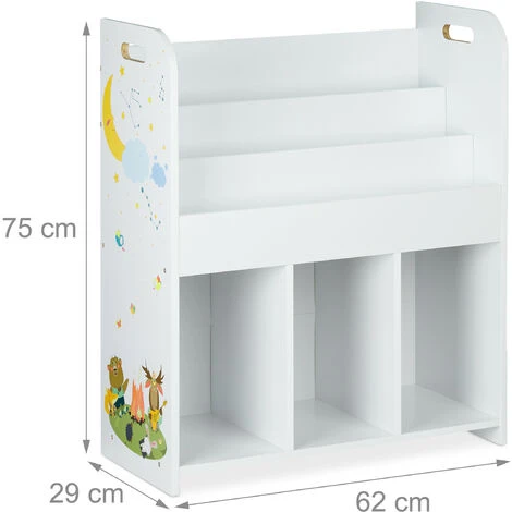 Relaxdays Etagère Enfants, Jouets Et Livres, Garçonnets Et Fillettes, Motif Feu , étagère De Jouets, PB, 75x62x29 Cm, – Image 5