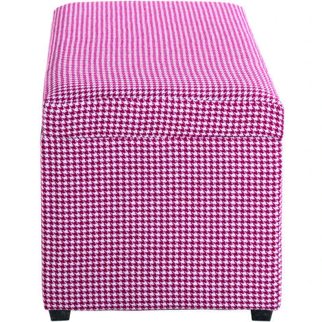 Coffre De Rangement En MDF Et Tissu Coloris Rouge-blanc - Longueur 65 X Hauteur 42 X Profondeur 40 Cm -PEGANE- – Image 2