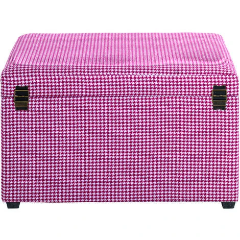 Coffre De Rangement En MDF Et Tissu Coloris Rouge-blanc - Longueur 65 X Hauteur 42 X Profondeur 40 Cm -PEGANE- – Image 4
