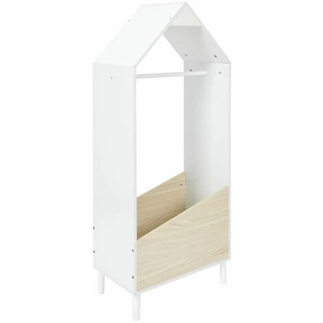 Paris Prix - Armoire Penderie Enfant "maya" 116cm Blanc & Beige – Image 2