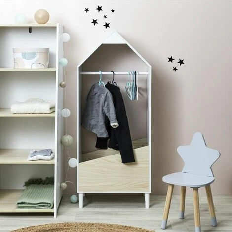 Paris Prix - Armoire Penderie Enfant "maya" 116cm Blanc & Beige – Image 4