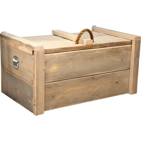 FALSE Wood4you - Coffre à Jouets Echafaudage Bois - Coffre De Rangement 80Lx44Hx50D Cm