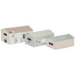 Atmosphera - Lot De 3 Boites De Rangement Forme Maison - Multicolore