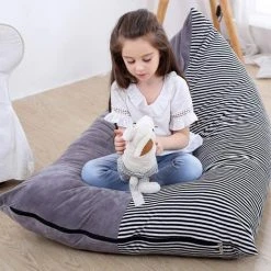 TANCYCO Pouf De Rangement Pour Animaux En Peluche 127 Cm Super Housse De Sac De Soja Pour Enfants Et Adultes, Support Et Organisateur De Jouets En Peluche, Le Velours De Qualité Supérieure Est Doux Et Confortable.