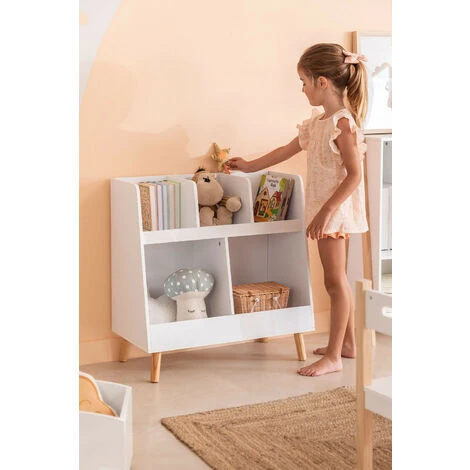 Meubles De Rangement En Bois Tom Kids SKLUM MDF - Bois De Pin - Blanc – Image 2