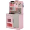Cuisine Enfant Burlywood Dinette En Bois Avec Accessoires Fille Garçon Rose Teamson Kids TD-11708P