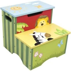TEAMSON KIDS Marchepied Enfant Siège Rangement Décor Chambre Enfant Bébé Fille Garçon Fantasy Fields W-8266A-B