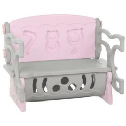 GRUPO K-2 Baúl De Juguetes + Mesa Infantil + Banco Rosa Números - Rosa