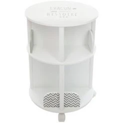 Bibliothèque Enfant Ronde En MDF Et Polypropylène, Gris - Dim : L.40 X L.40 X H.59 Cm -PEGANE-