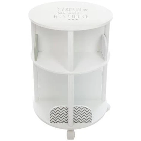 Bibliothèque Enfant Ronde En MDF Et Polypropylène, Gris - Dim : L.40 X L.40 X H.59 Cm -PEGANE-