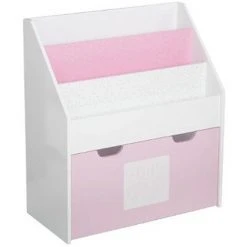 Bibliothèque Coloris Rose En Bois Pour Fille - Dim : L62,50 X L30 X H70 Cm - PEGANE -
